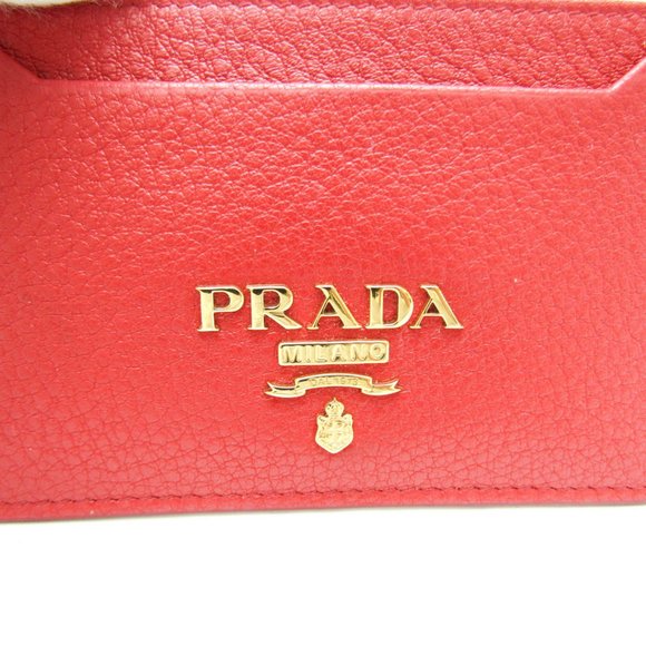 Prada 1MC208 Leather Card Case Red Color - Picture 6 of 10